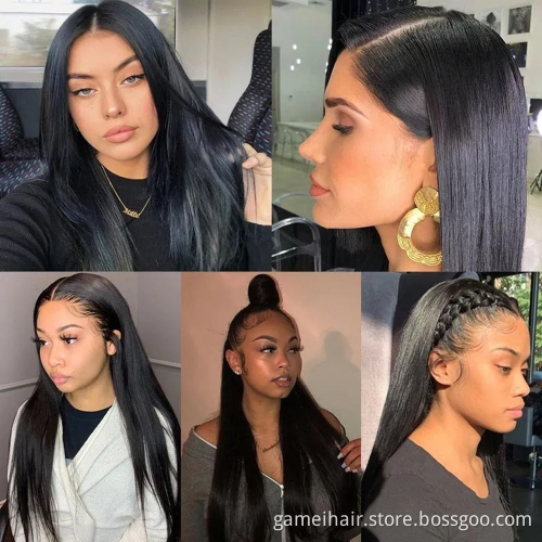 Cheap Natural Color  Peruca 360 Lace Frontal Straight Hair Wig For Black Women 100% Raw Brazilian Human Hair Lace Front Wig